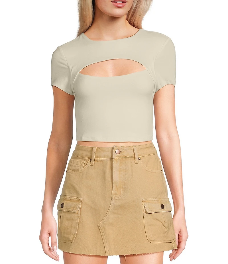 Miss Chievous Short Sleeve Cut Out Fashion Top
