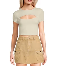 Miss Chievous Short Sleeve Cut Out Fashion Top