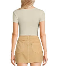 Miss Chievous Short Sleeve Cut Out Fashion Top