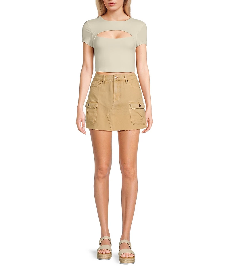 Miss Chievous Short Sleeve Cut Out Fashion Top