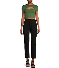 Miss Chievous Short Sleeve Cut Out Fashion Top