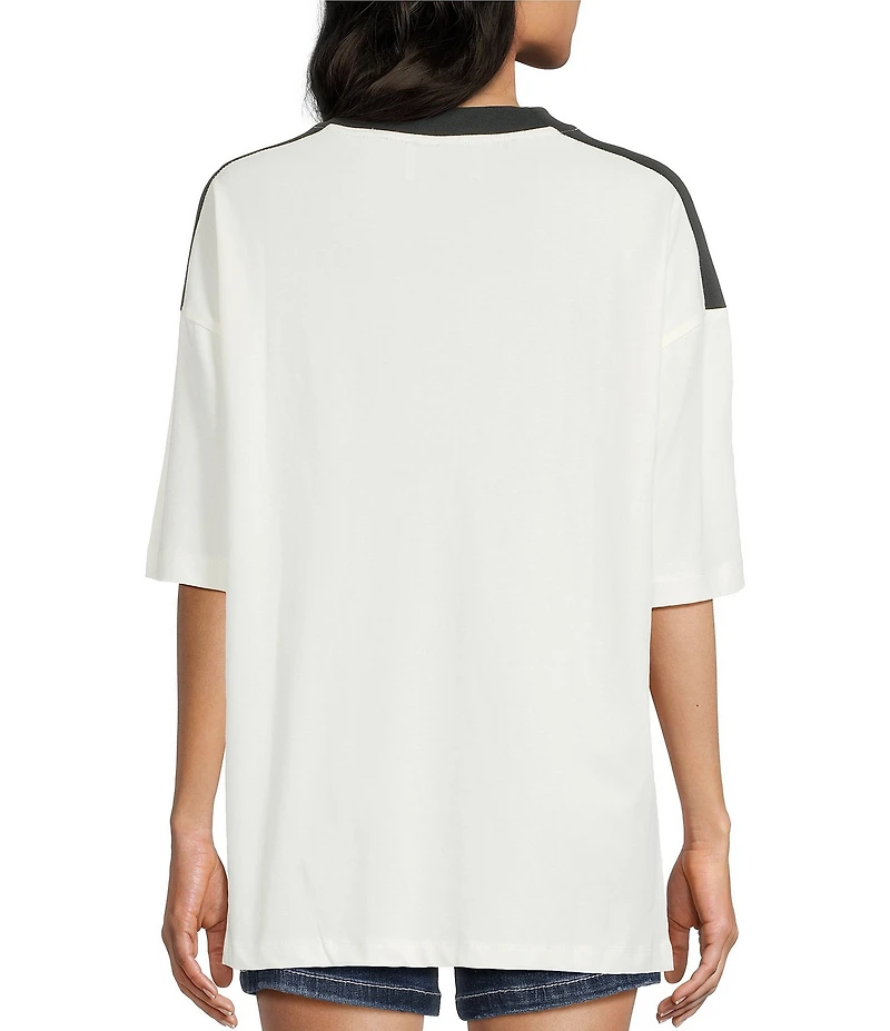 Miss Chievous V-Neck Go Sports Short Sleeve Varsity T-Shirt