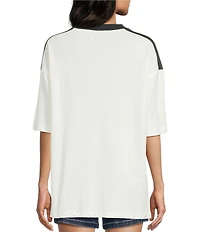 Miss Chievous V-Neck Go Sports Short Sleeve Varsity T-Shirt