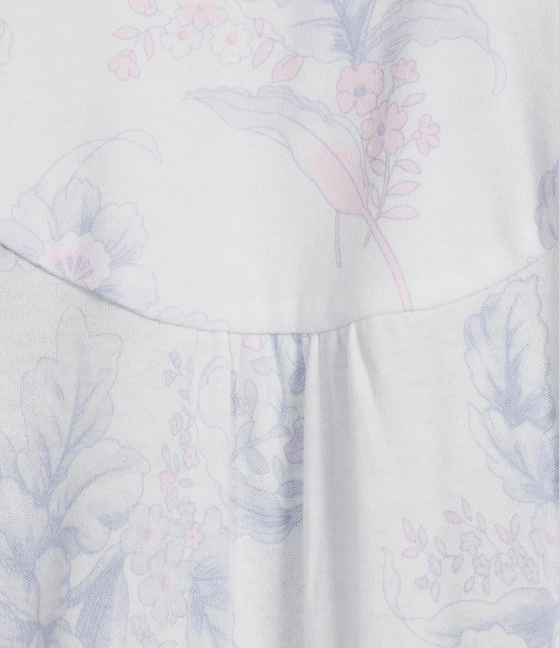 Miss Elaine Cottonessa Tulip Print Short Sleeve Round Neck Short Nightgown