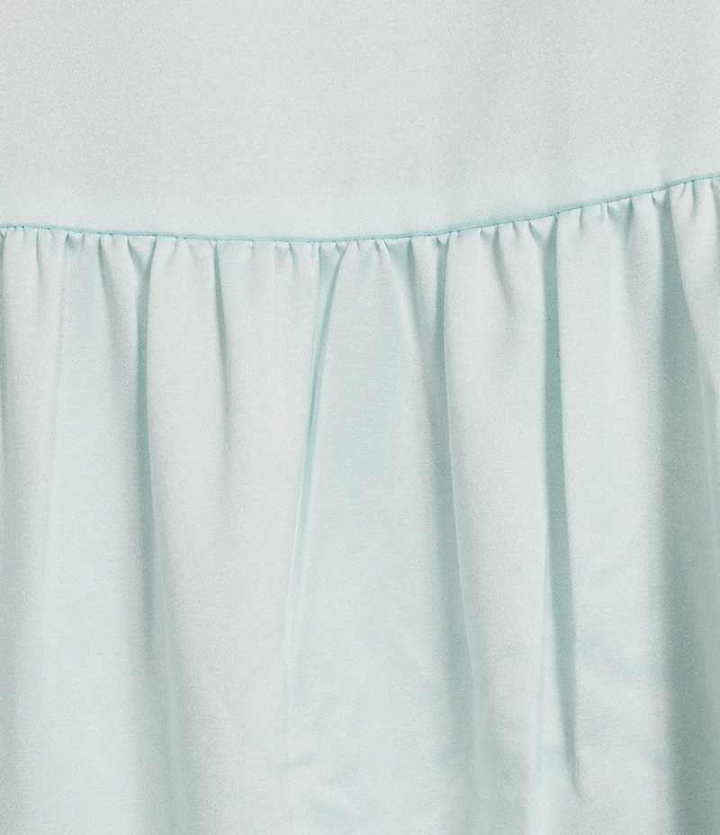 Miss Elaine Petite Long Sleeve V-Neck Brushed Back Satin Short Nightgown