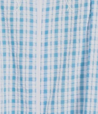 Miss Elaine Petite Size Seersucker Long Check Print Zip-Front Robe