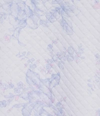 Miss Elaine Quilt-In-Knit Tulip Print 3/4 Sleeve Short Zip Robe