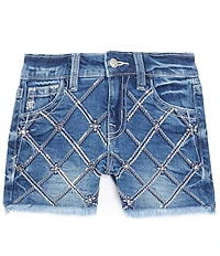 Miss Me Big Girls 7-16 Criss Cross Rhinestone Shorts