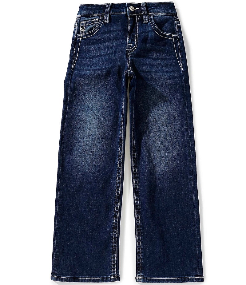 Miss Me Big Girls Mid-Rise Fleur De Lis Wide-Leg Jeans