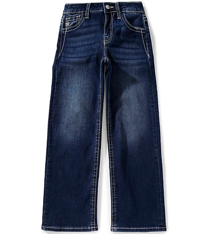 Miss Me Big Girls Mid-Rise Fleur De Lis Wide-Leg Jeans