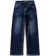 Miss Me Big Girls Mid-Rise Fleur De Lis Wide-Leg Jeans
