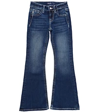 Miss Me Big Girls 7-16 Winged-Pocket-Detailed Mid-Rise Flare-Leg Jeans