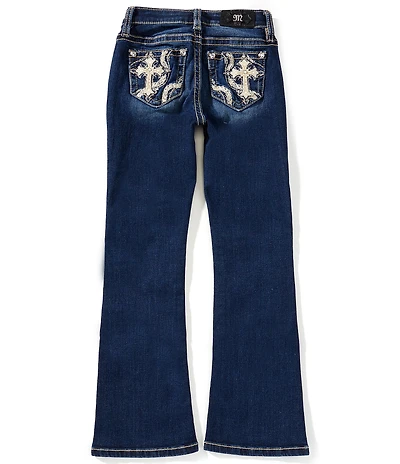 Miss Me Big Girls Mid-Rise Cross-Pocket Bootcut Jeans