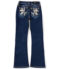 Miss Me Big Girls Mid-Rise Cross-Pocket Bootcut Jeans