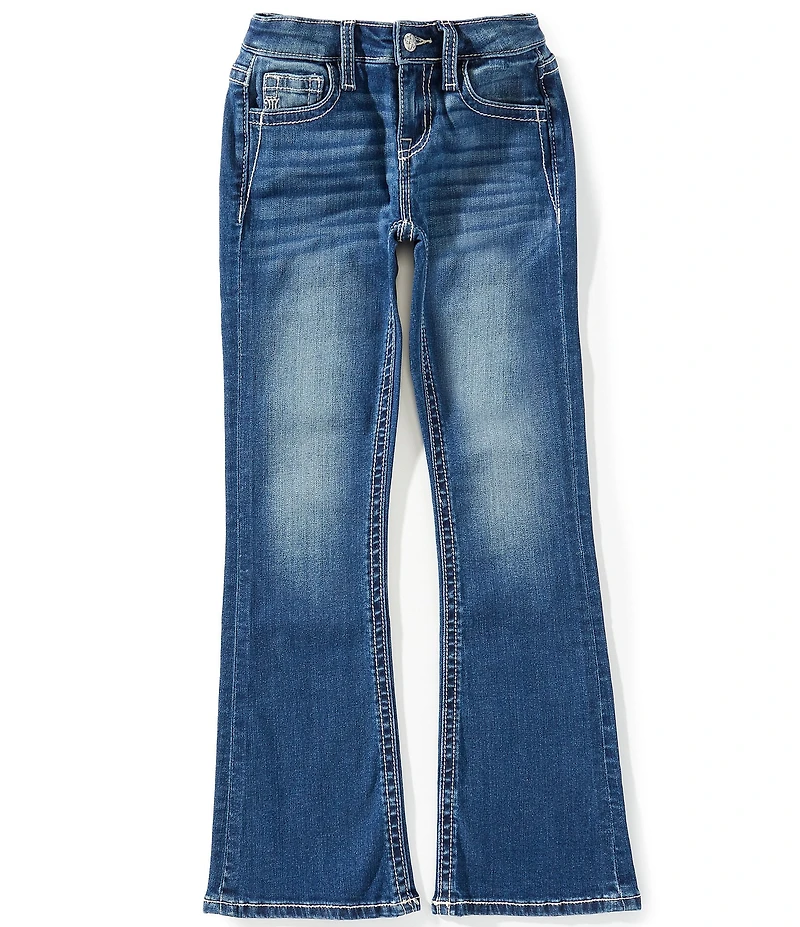 Miss Me Big Girls Mid-Rise Logo-Pocket-Detailed Bootcut-Leg Jeans