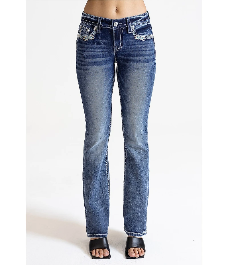 Miss Me Bord Mid-Rise Bootcut Jeans