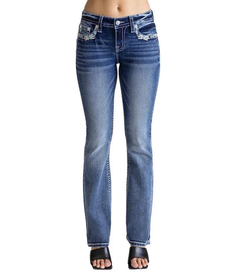 Miss Me Bord Mid-Rise Bootcut Jeans