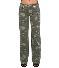 Miss Me Camouflage Printed Mid Rise Wide Leg Jeans