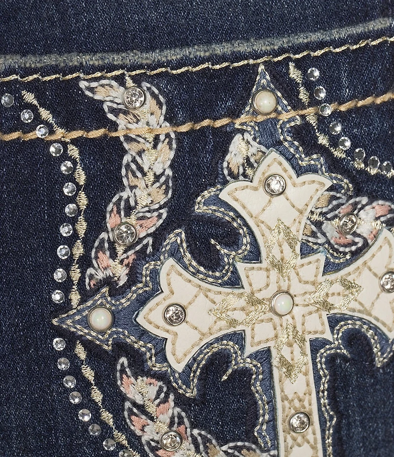 Miss Me Cross Bootcut Jeans