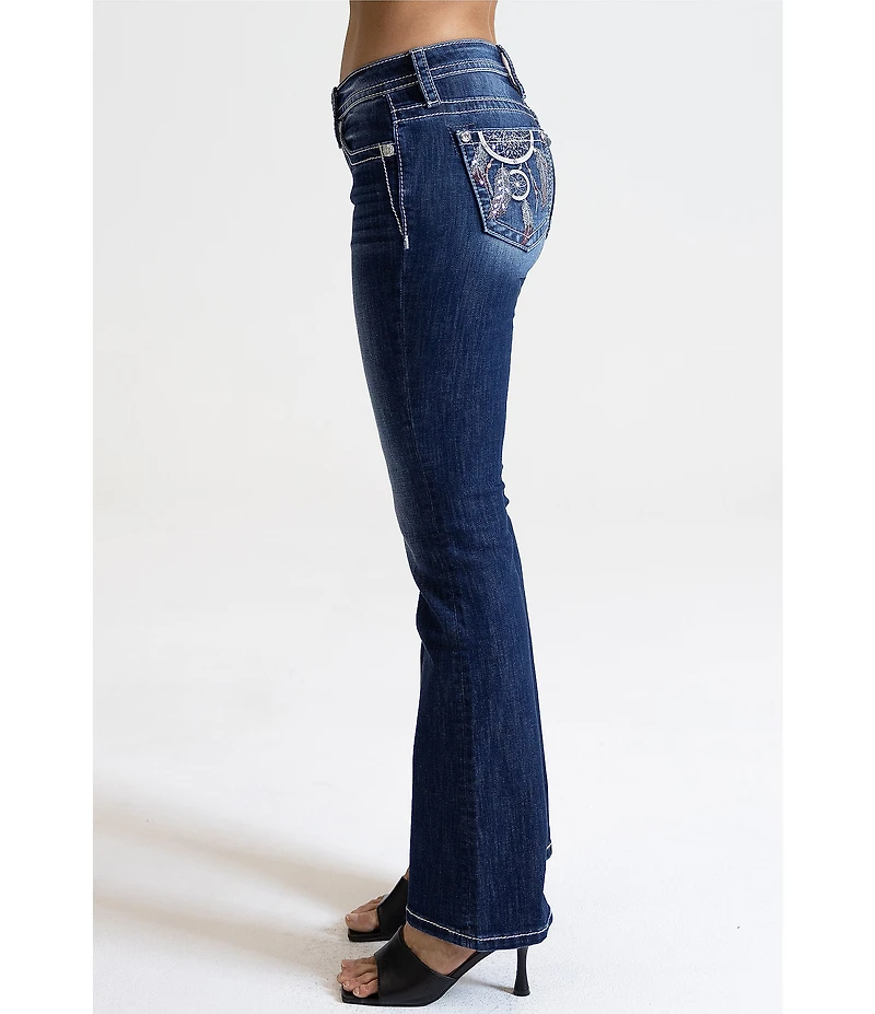 Miss Me Dream Catcher Mid-Rise Bootcut Jeans