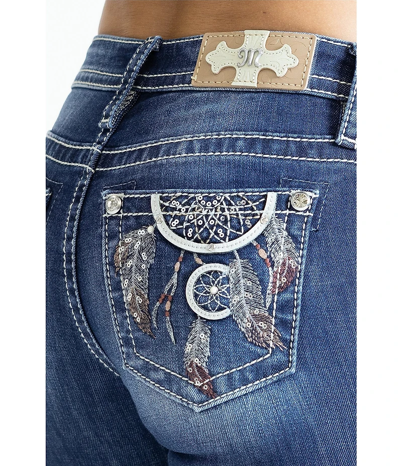 Miss Me Dream Catcher Mid-Rise Bootcut Jeans
