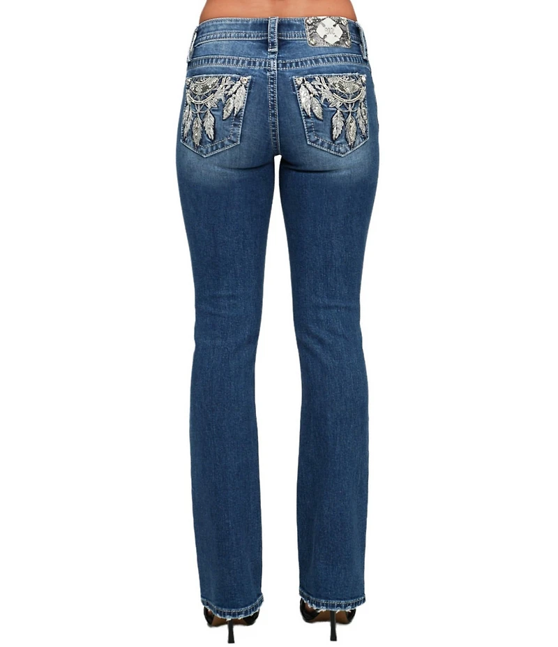 Miss Me Dream Catcher Mid Rise Bootcut Jeans