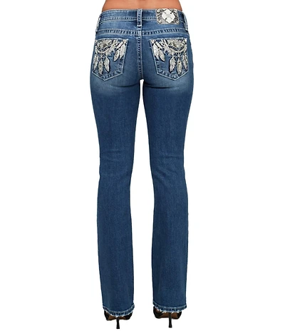Miss Me Dream Catcher Mid Rise Bootcut Jeans