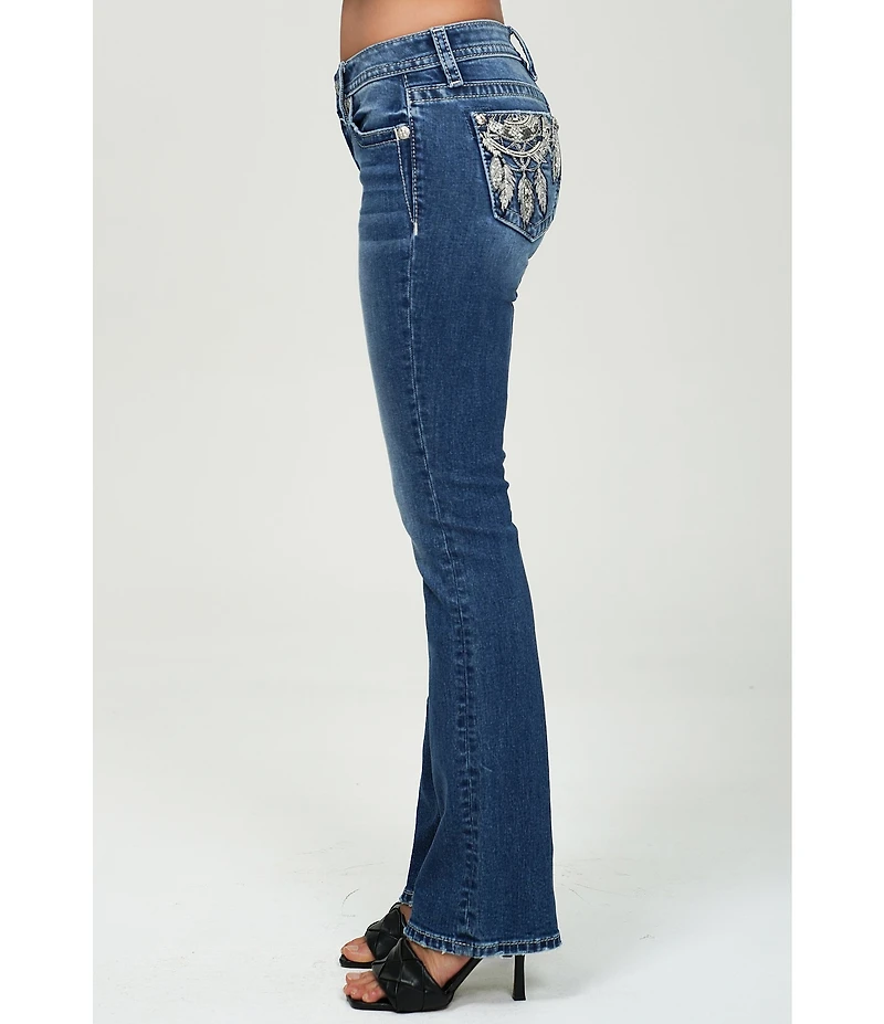 Miss Me Dream Catcher Mid Rise Bootcut Jeans