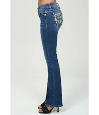 Miss Me Dream Catcher Mid Rise Bootcut Jeans