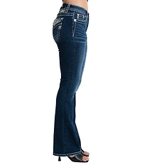 Miss Me Embroidered Paisley Skull Bootcut Jeans