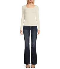 Miss Me Heavy Stitch Flap Pocket Curvy Fit Bootcut Jeans