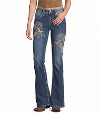 Miss Me Horse Embroidered Mid Rise Bootcut Jeans
