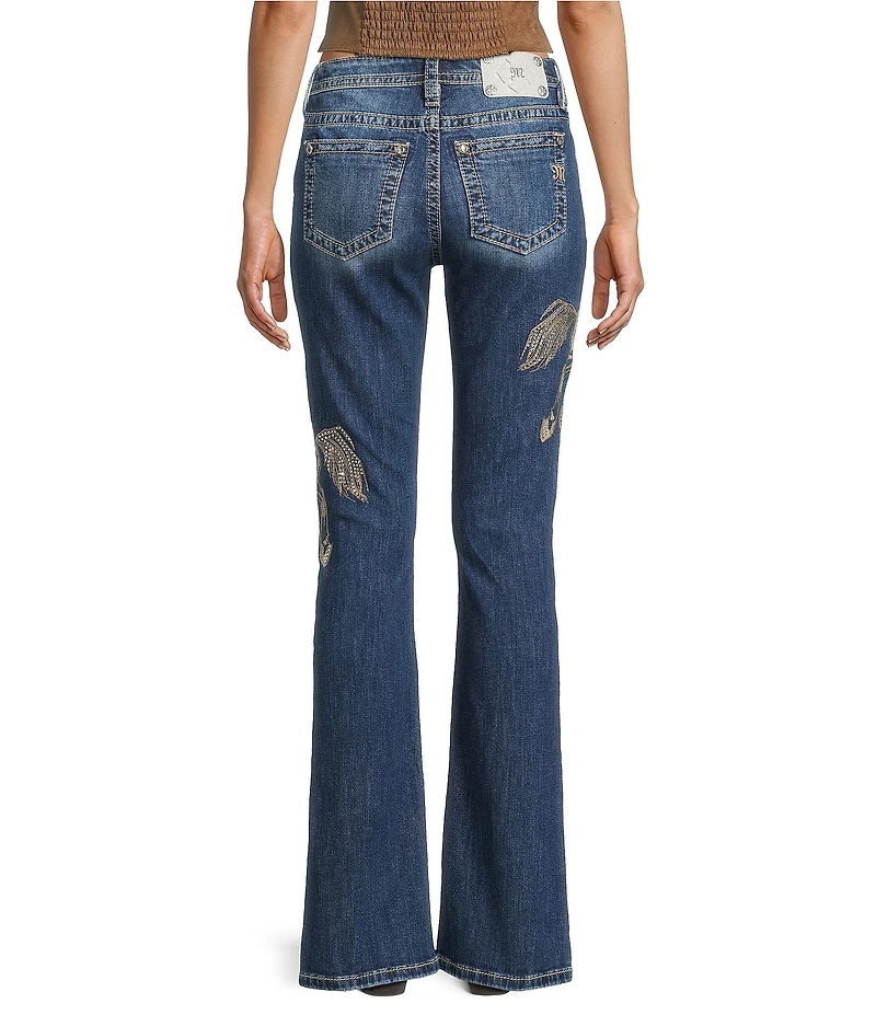 Miss Me Horse Embroidered Mid Rise Bootcut Jeans