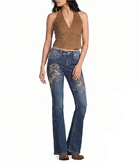 Miss Me Horse Embroidered Mid Rise Bootcut Jeans