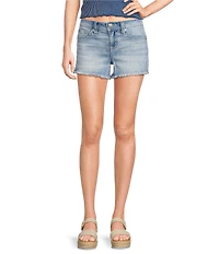 Miss Me Mid Rise Angel Wing 3.5#double; Inseam Shorts