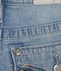 Miss Me Mid Rise Angel Wing 3.5#double; Inseam Shorts