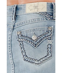 Miss Me Mid Rise Basic Stitch Denim Mini Skirt