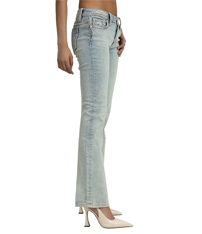 Miss Me Mid Rise Boot Cut Basic Thick Stitch Jeans