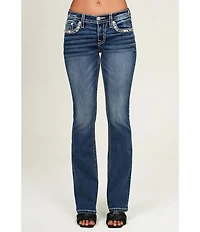 Miss Me Mid Rise Bootcut Embellished Pocket Jeans