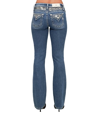 Miss Me Mid Rise Bootcut Embellished Pocket Jeans
