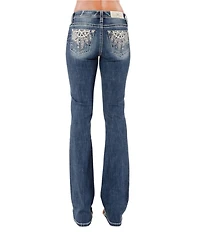 Miss Me Mid Rise Embellished Dreamcatcher Back Pocket Bootcut Jeans