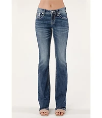 Miss Me Mid Rise Embellished Dreamcatcher Back Pocket Bootcut Jeans