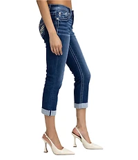 Miss Me Mid Rise Embellished Winged Pocket Capri Jeans