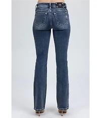 Miss Me Mid Rise Floral Embellished Bootcut Jeans
