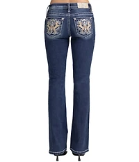 Miss Me Mid Rise Pony Pocket Bootcut Jeans