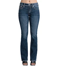 Miss Me Mid Rise Sequin Motif Bootcut Jeans