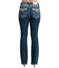 Miss Me Mid Rise Sequin Motif Bootcut Jeans