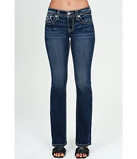 Miss Me Southwestern Embellished Pocketed Mid Rise Bootcut Jeans
