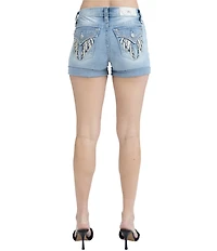 Miss Me Star Wing Denim Shorts