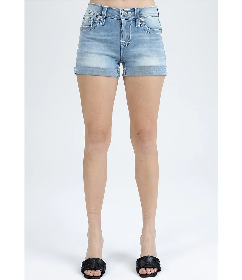 Miss Me Star Wing Denim Shorts